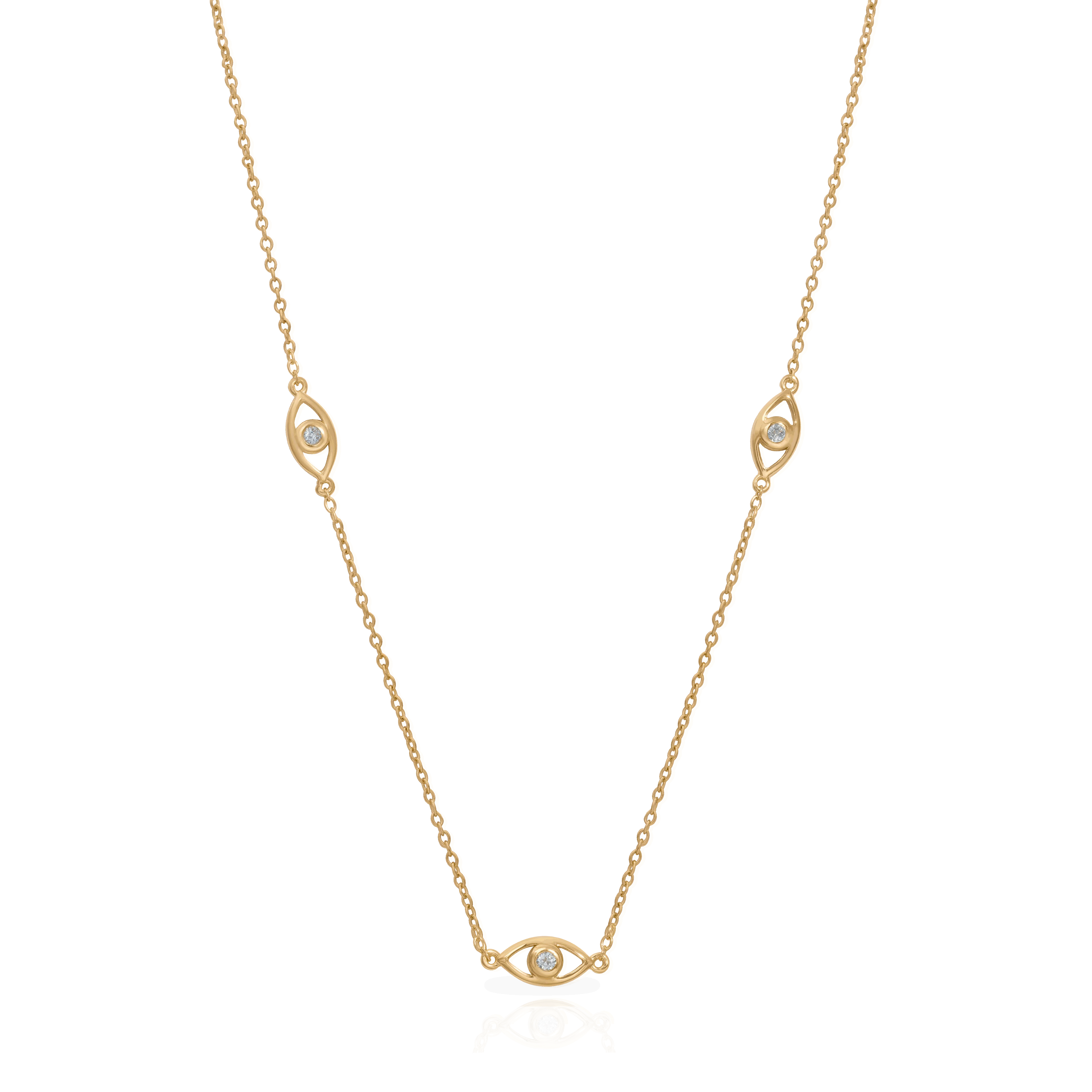 Asteria Blue Topaz Evil Eye Necklace