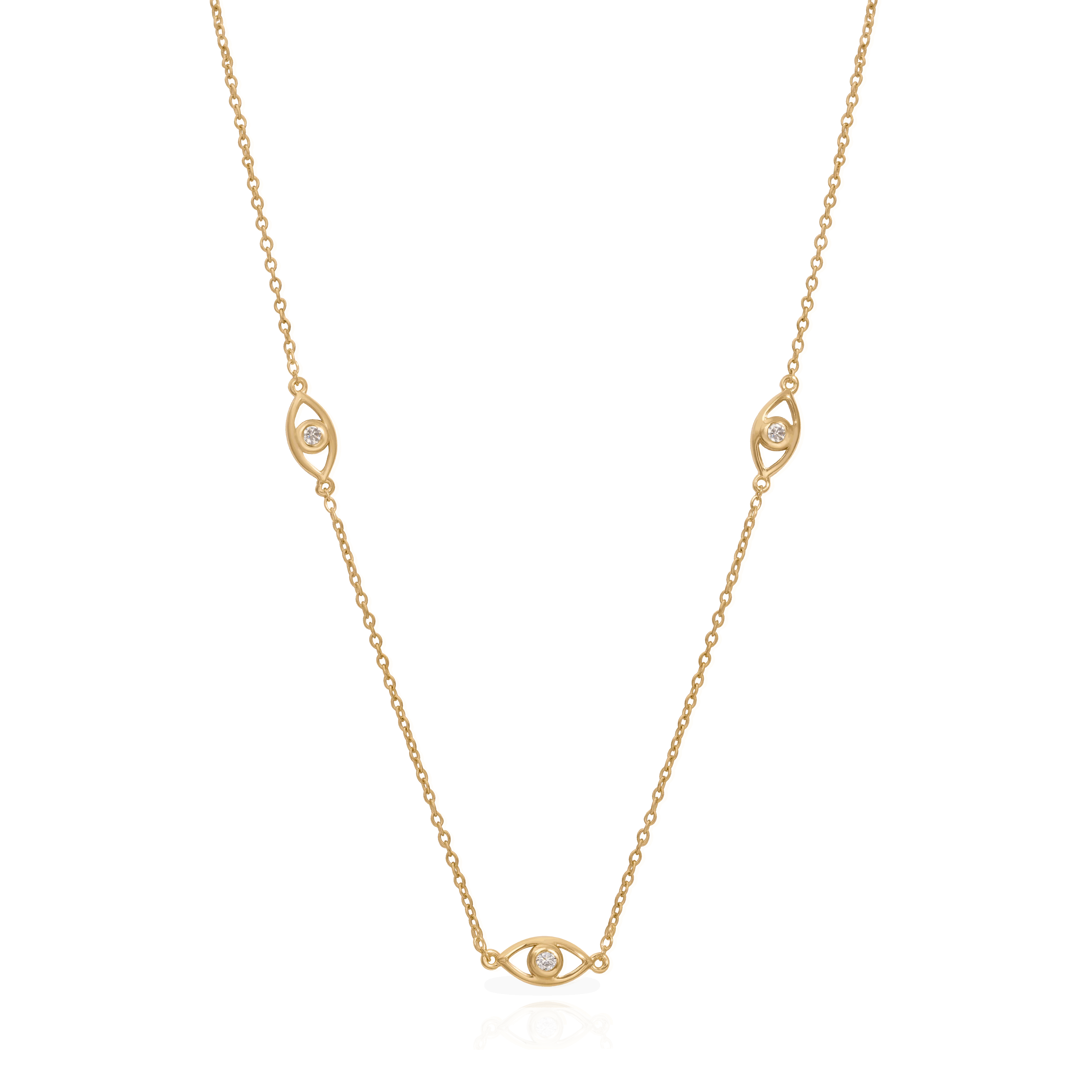 Asteria Moissanite Evil Eye Necklace