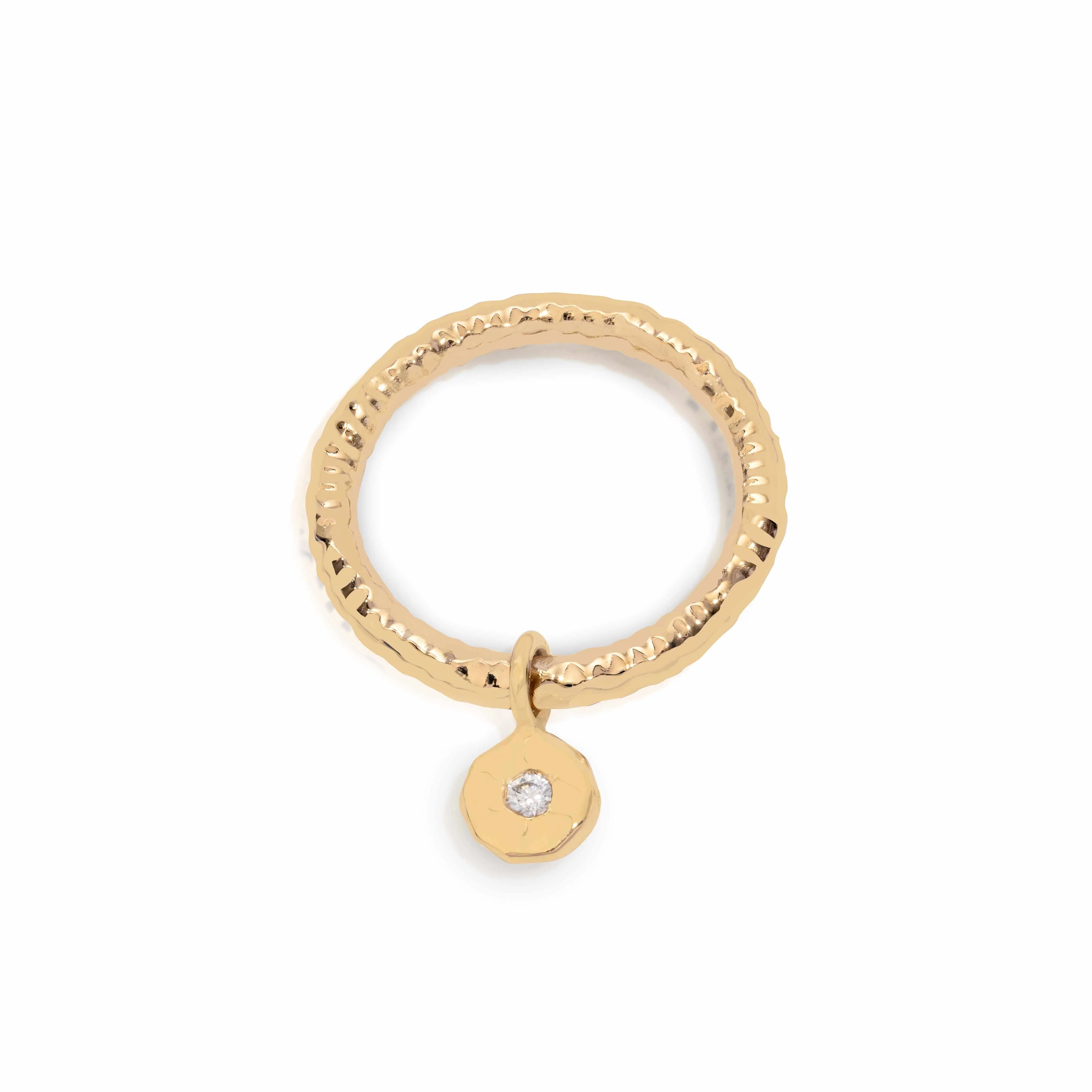 Auric Moissanite charm ring