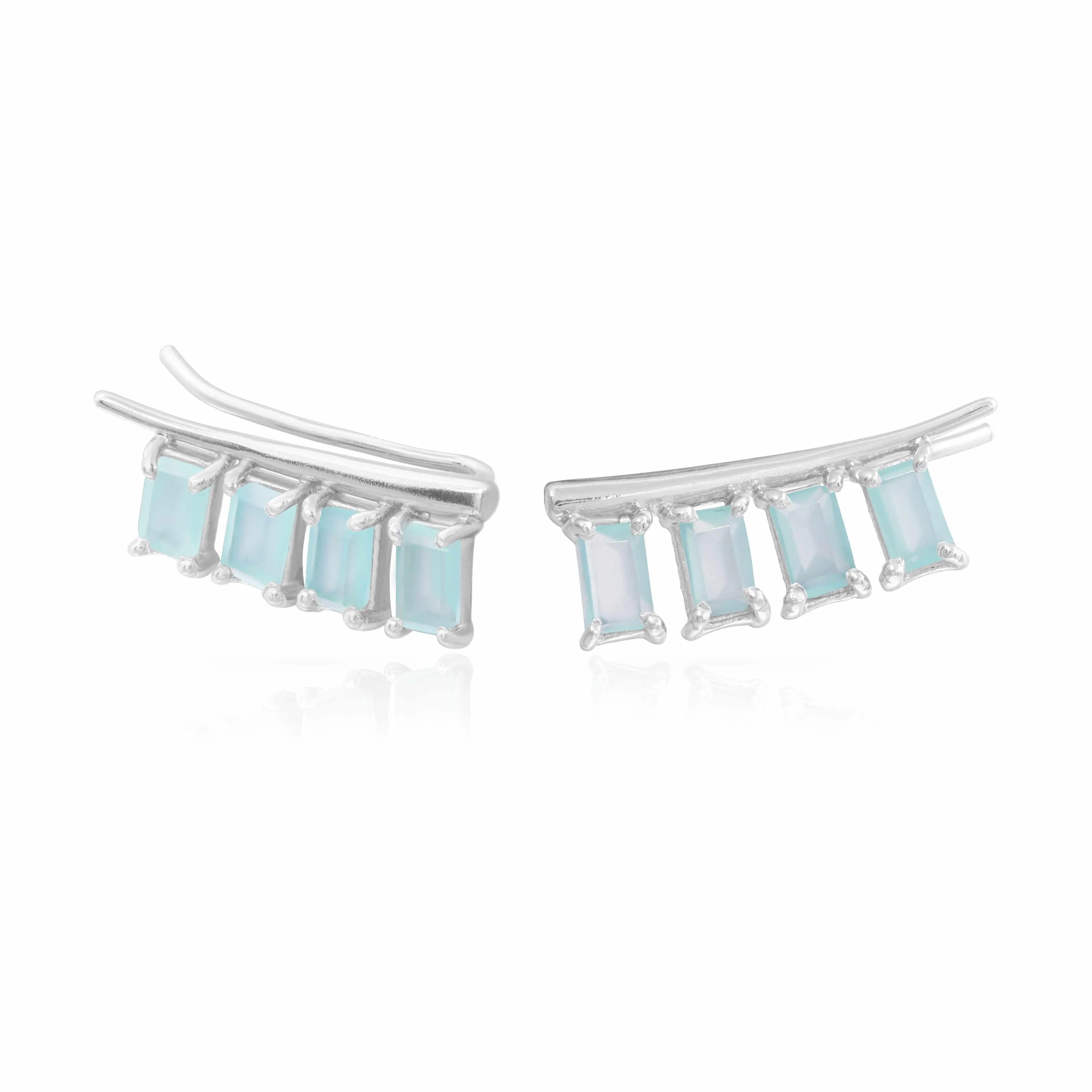 Azra crawler gold plated semi-precious stone earrings - Image 3