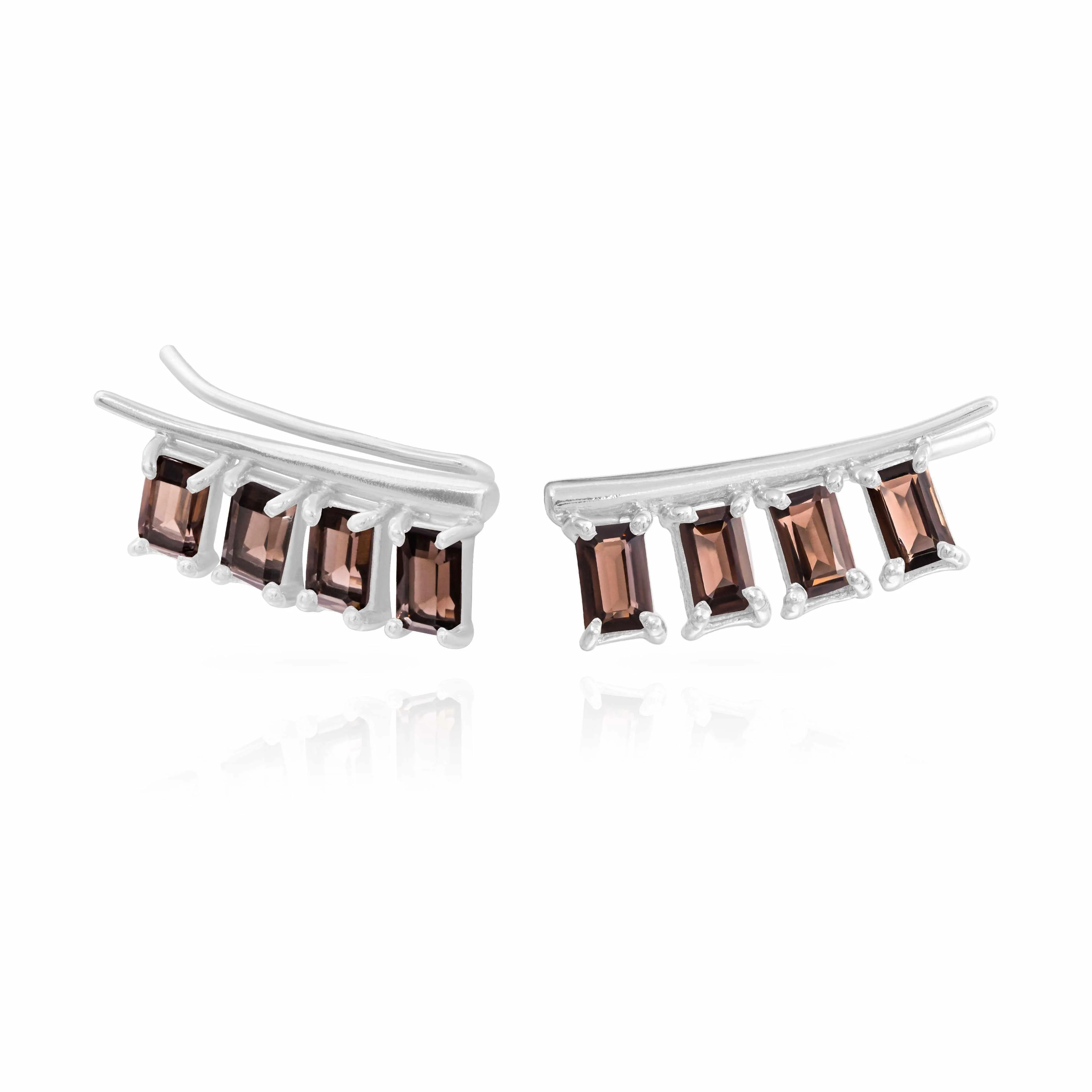 Azra crawler gold plated semi-precious stone earrings - Image 4