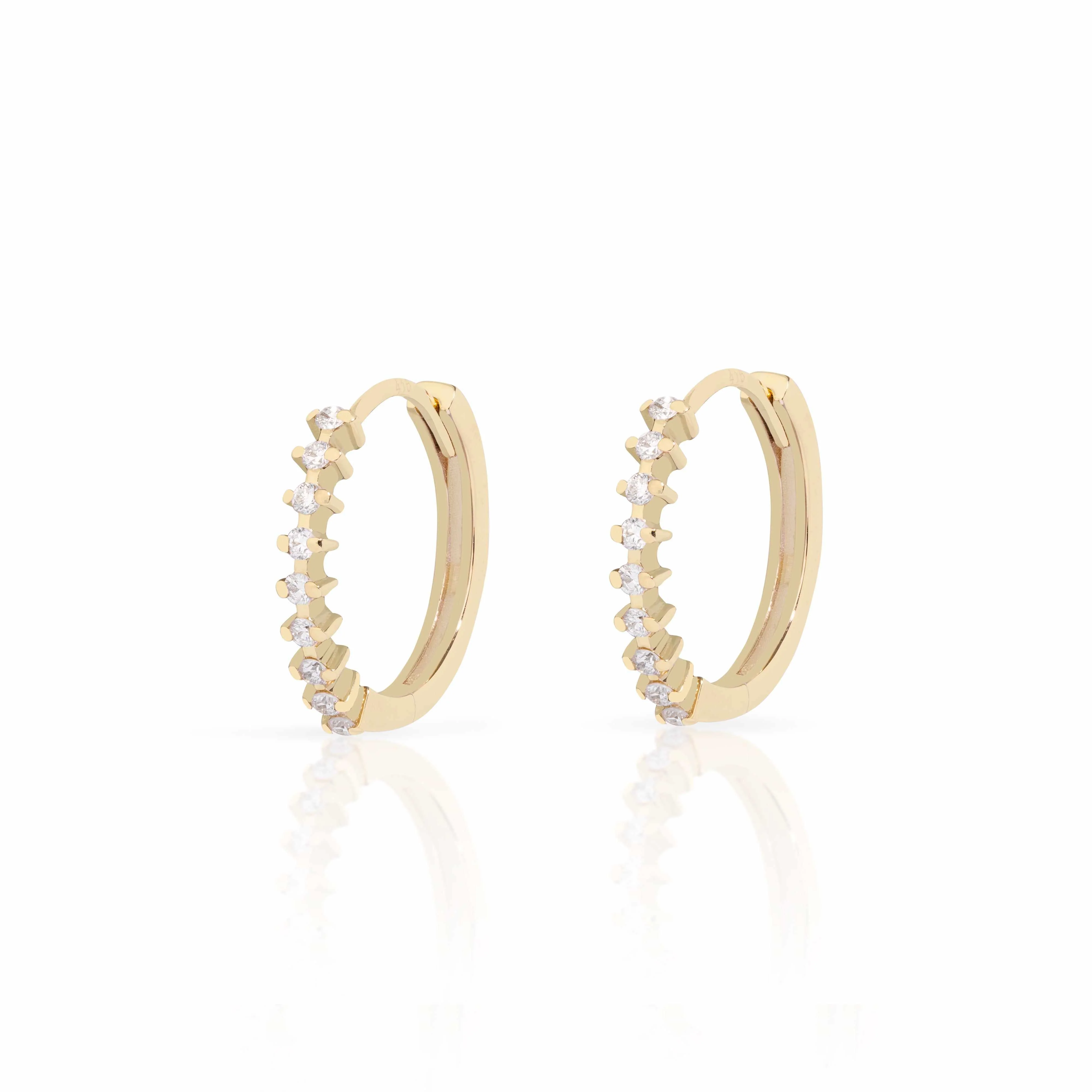 Eterna Lab-Grown Diamond Huggie Hoop Earrings – 10K Gold - Image 2