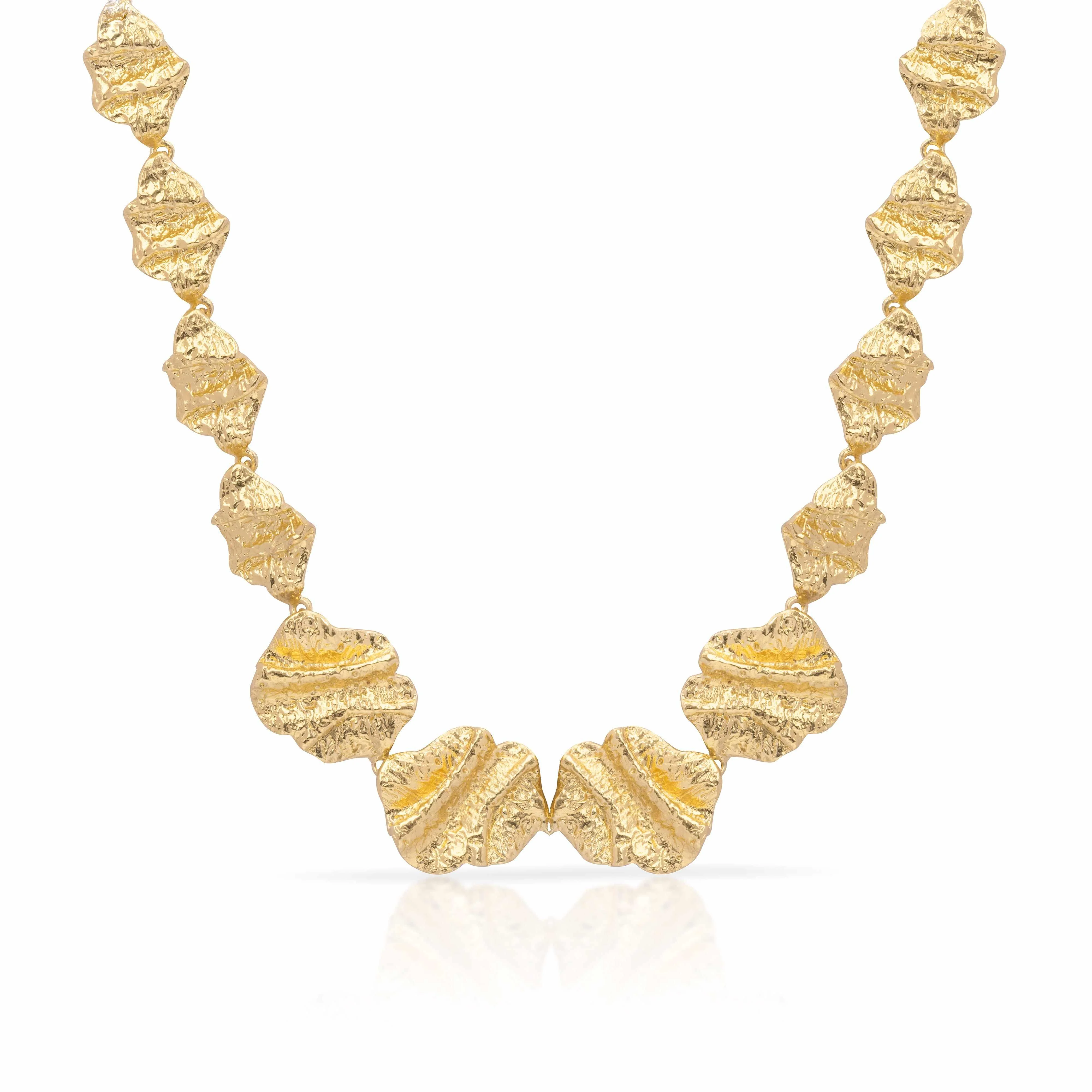 Isra textured gold plated necklace