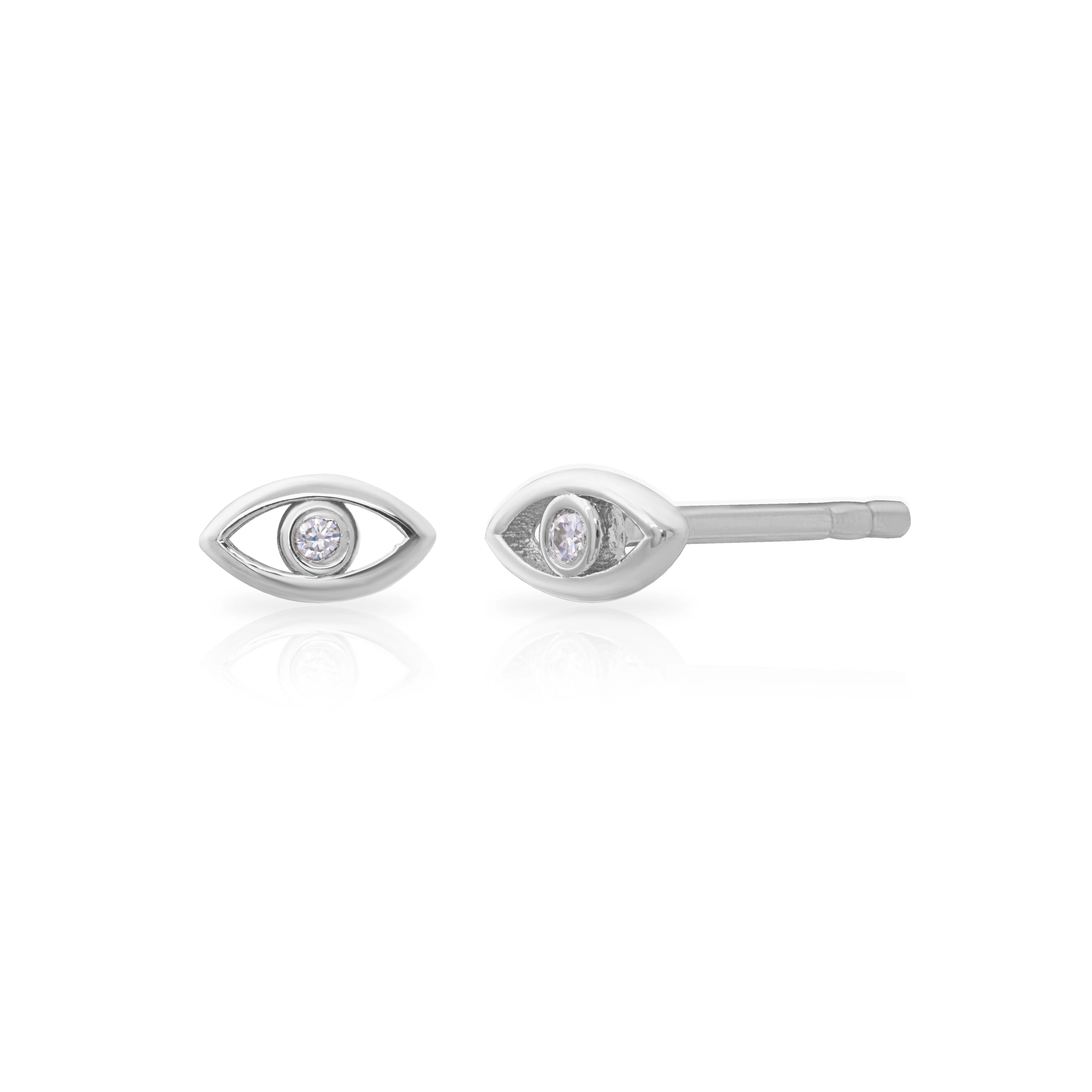 Hestia Moissanite Evil Eye Stud Earrings - Image 2