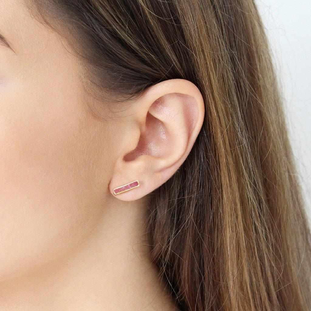 Lea semi-precious studs earrings - Image 2