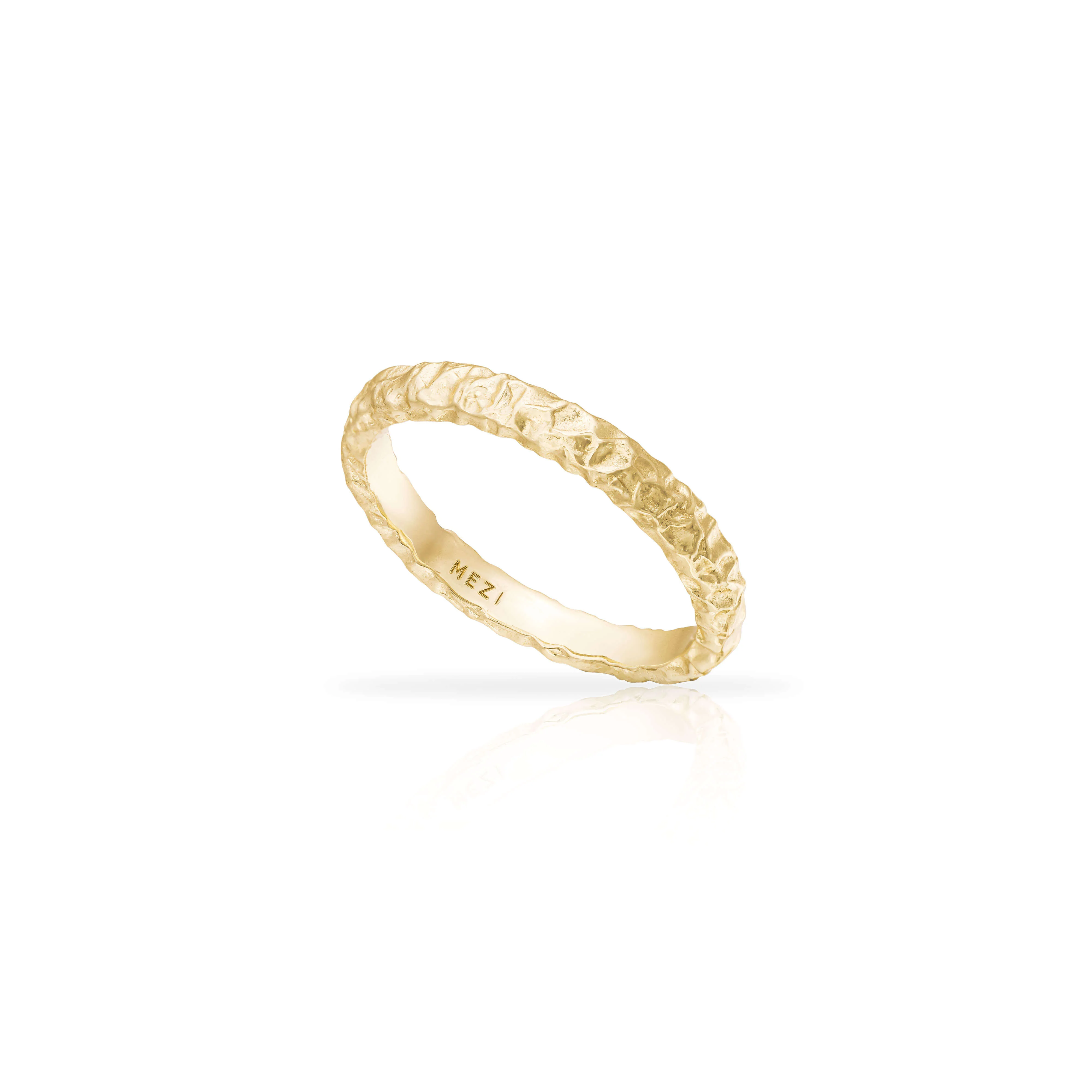 Lena textured gold ring
