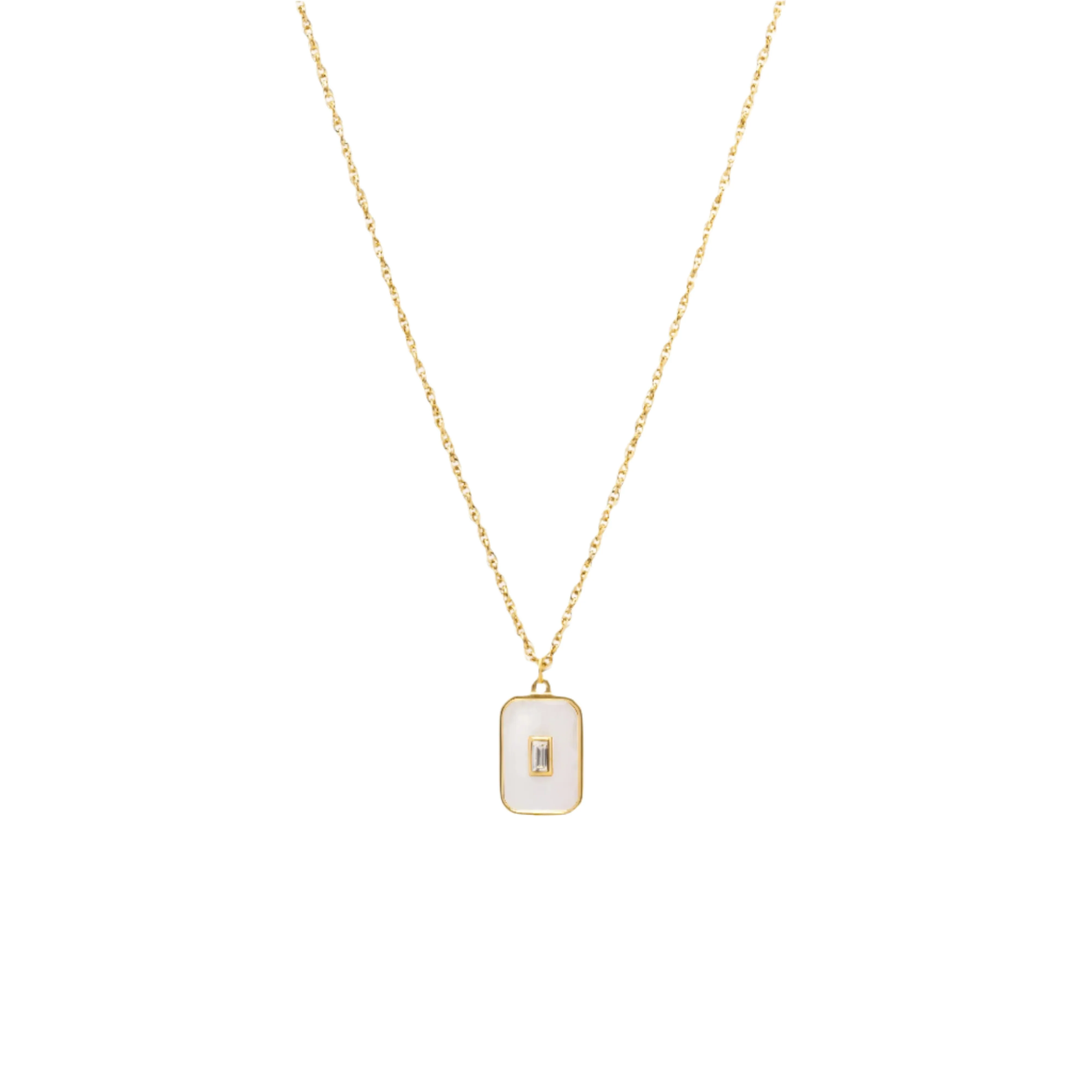 Lura mother of pearl crystal gold pendant
