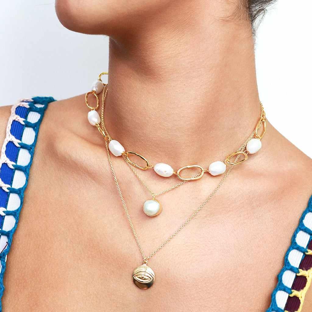 Noe freshwater pearl gold pendant - Image 2