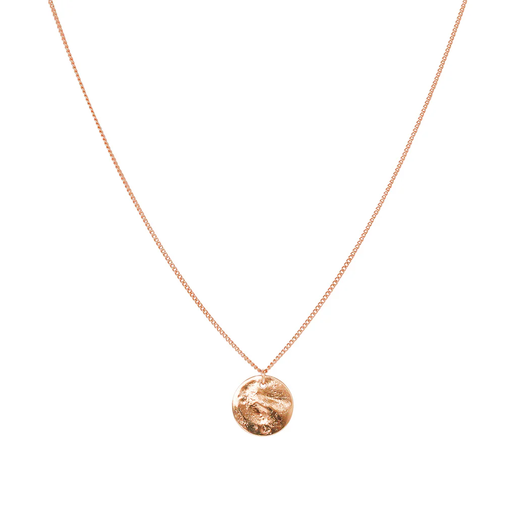 Persys rose gold disc necklace