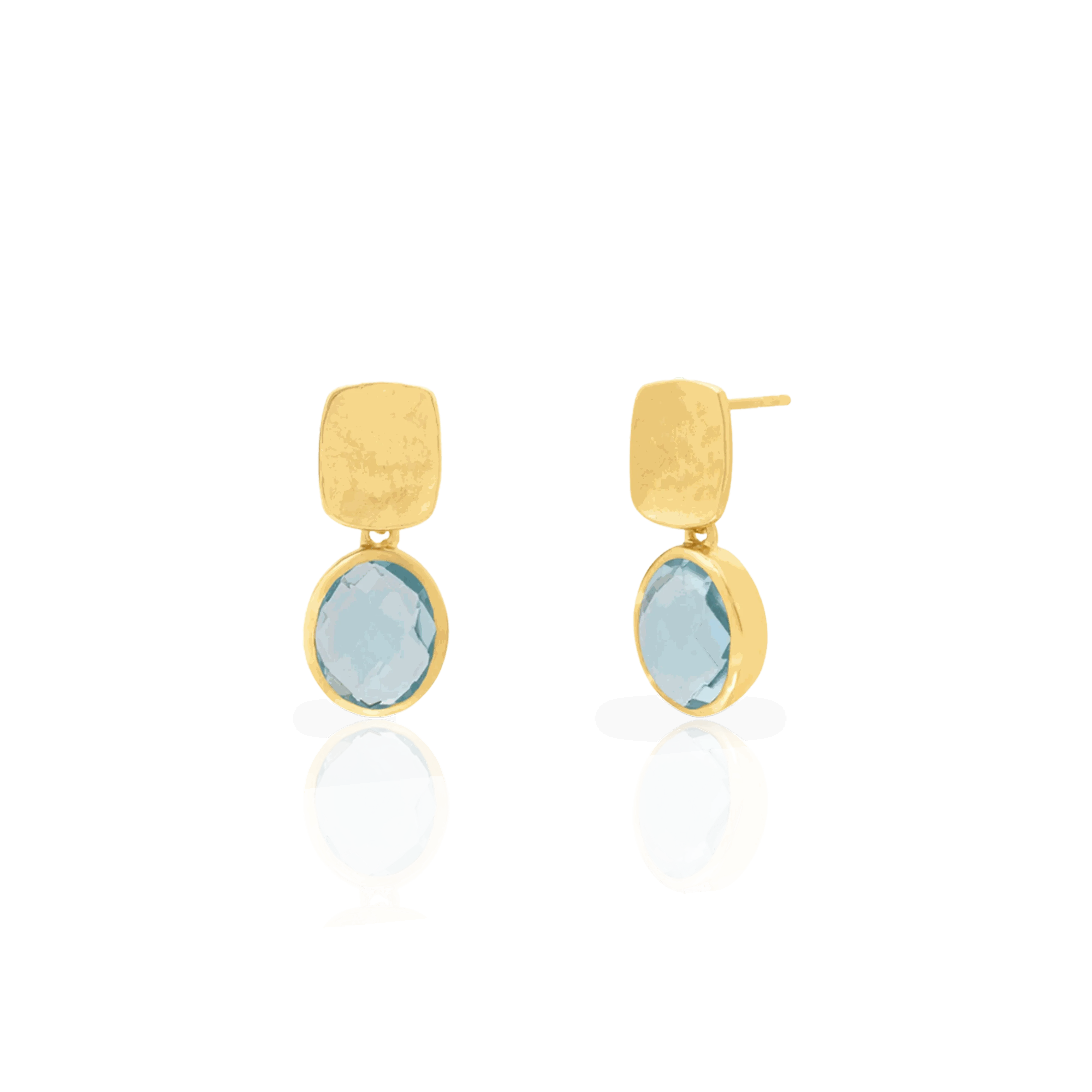 Zenia semi-precious sterling silver gold plated earrings