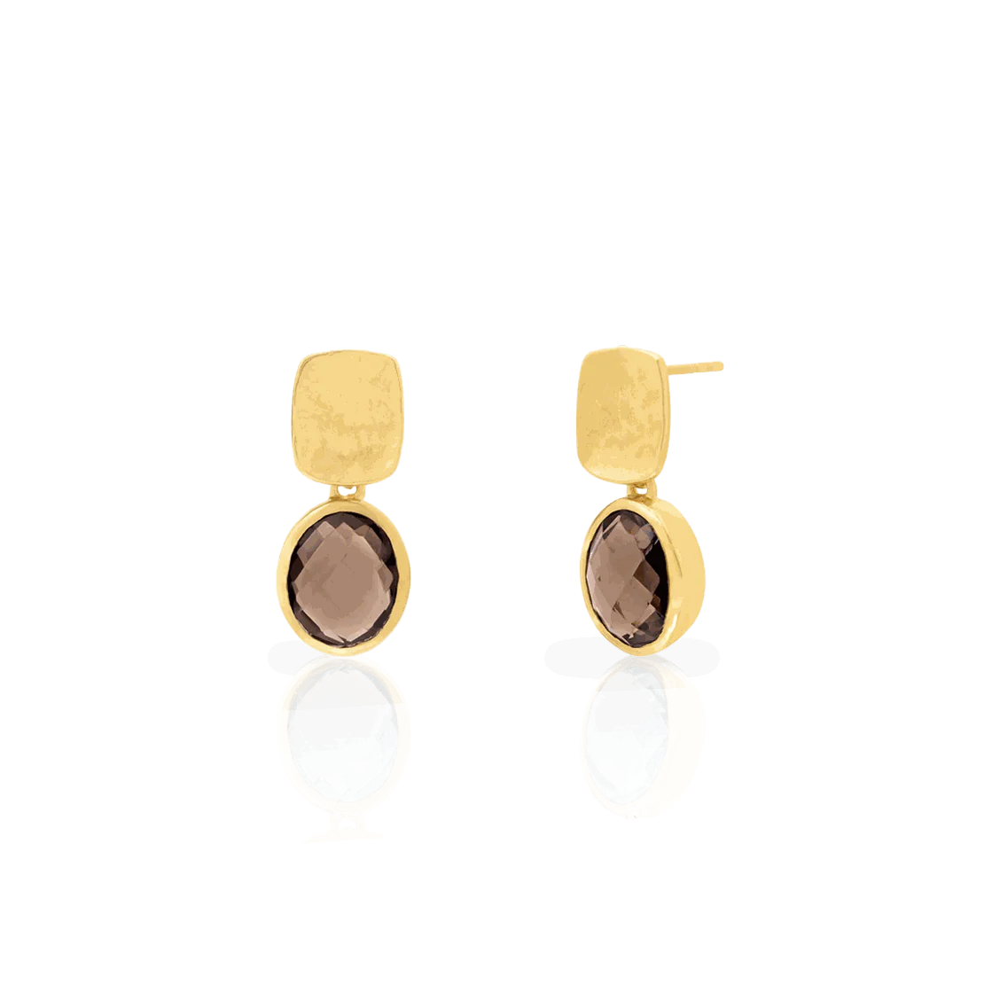 Zenia semi-precious sterling silver gold plated earrings - Image 2